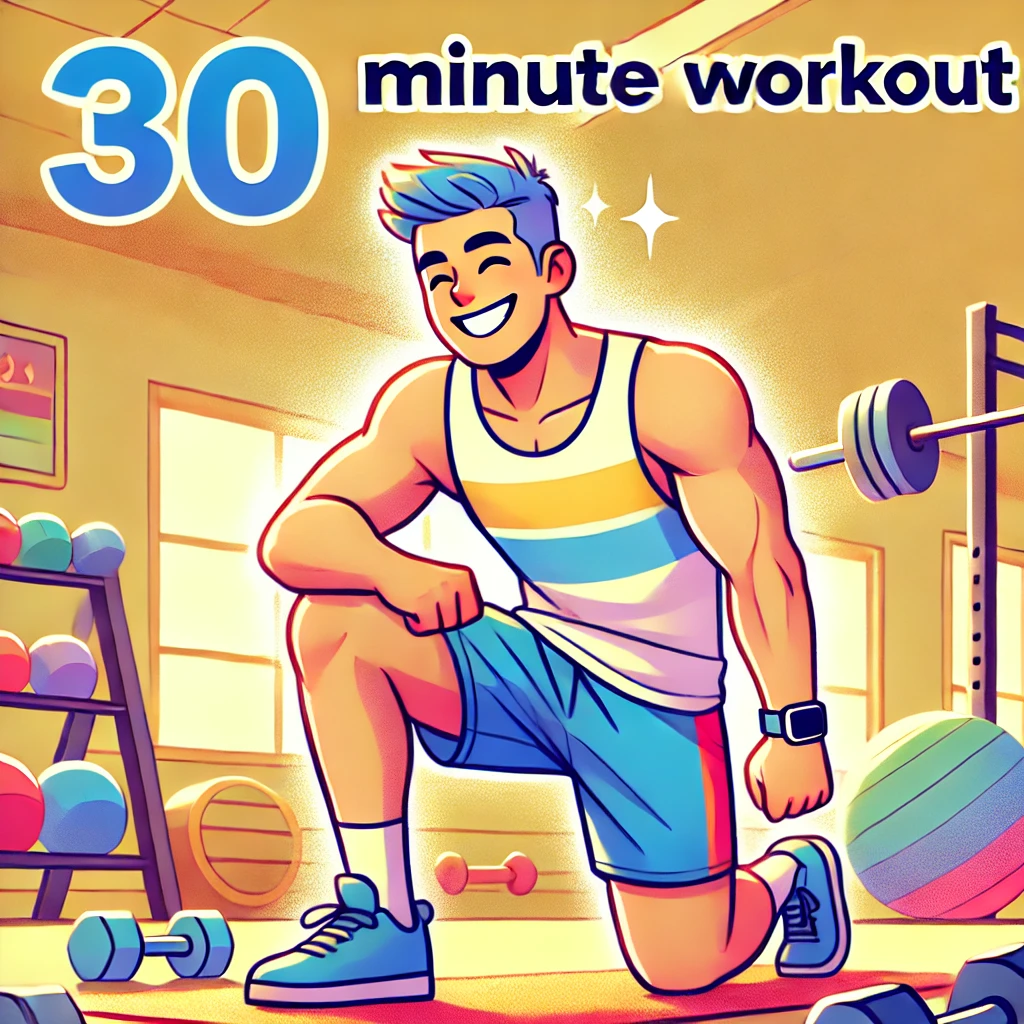 30분 운동하는 밝은 포스터 이미지