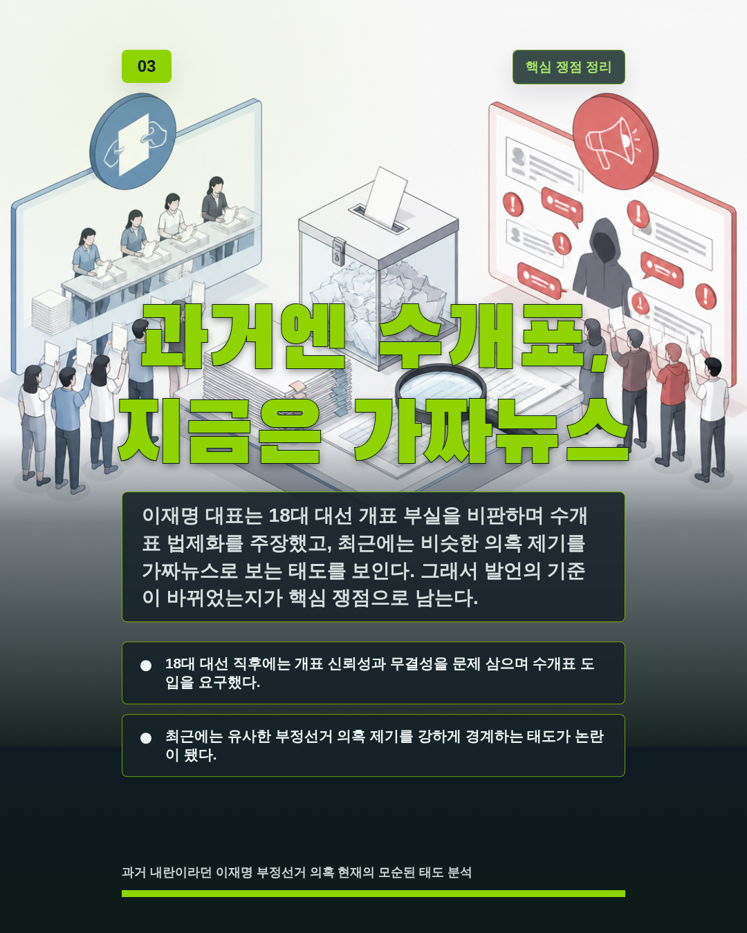 과거엔 수개표, 지금은 가짜뉴스