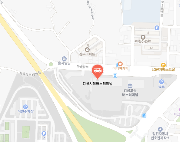 강릉시외버스 터미널 위치-지도