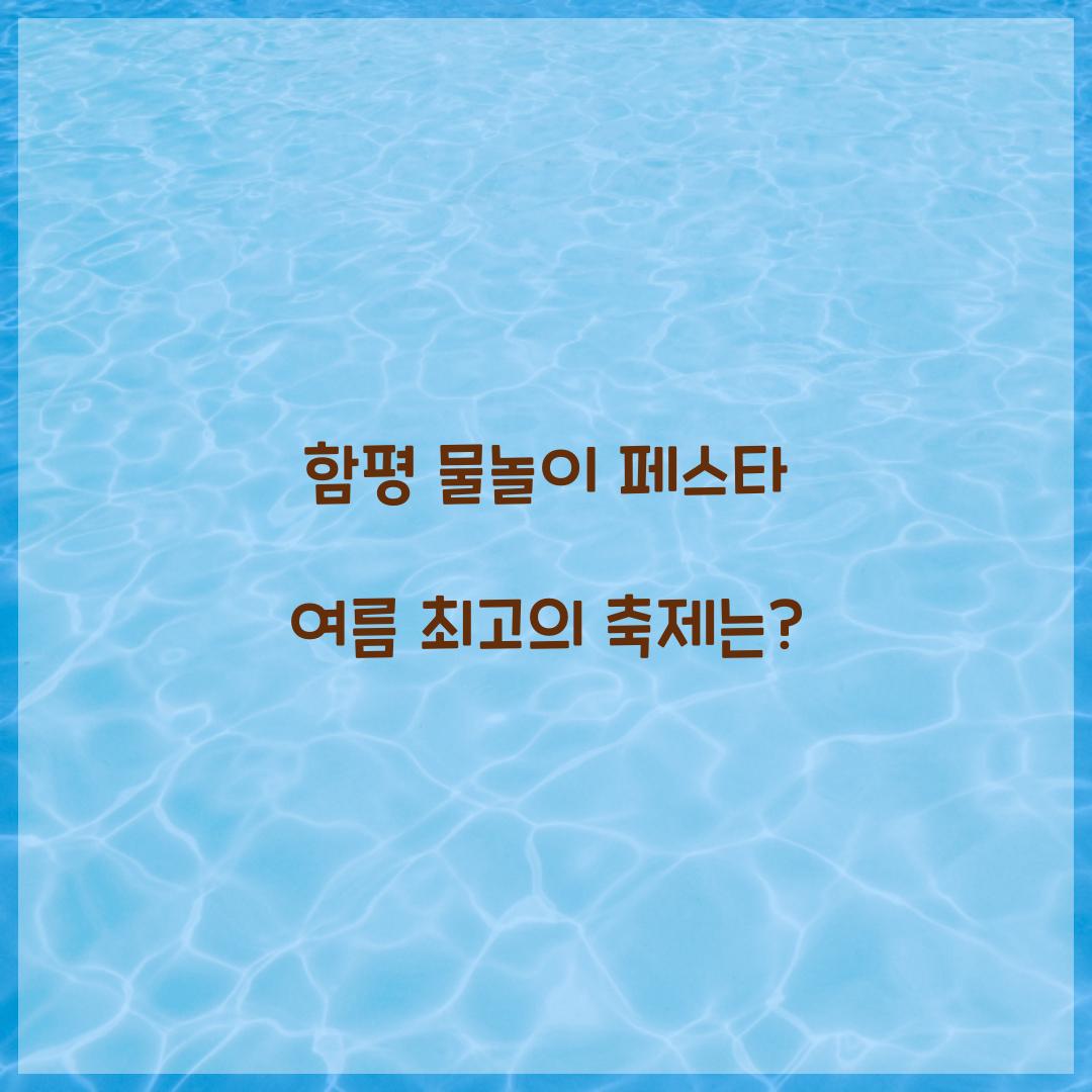함평 물놀이 페스타