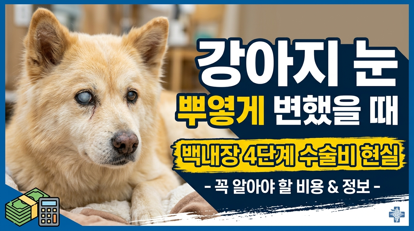 강아지 눈 뿌옇게 변했을 때 백내장 4단계 수술비 현실