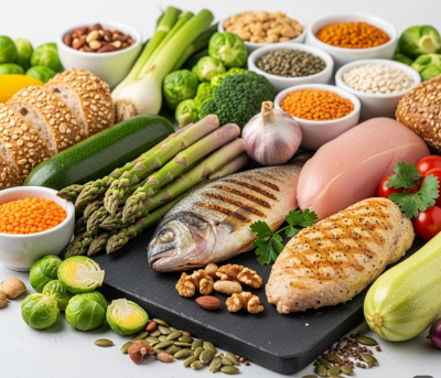 곡물과 과일 채소