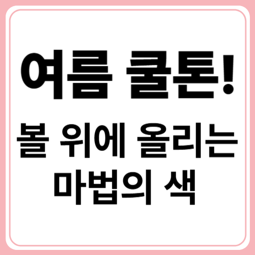 여름 쿨톤 피부를 빛내는 블러셔 컬러 추천!