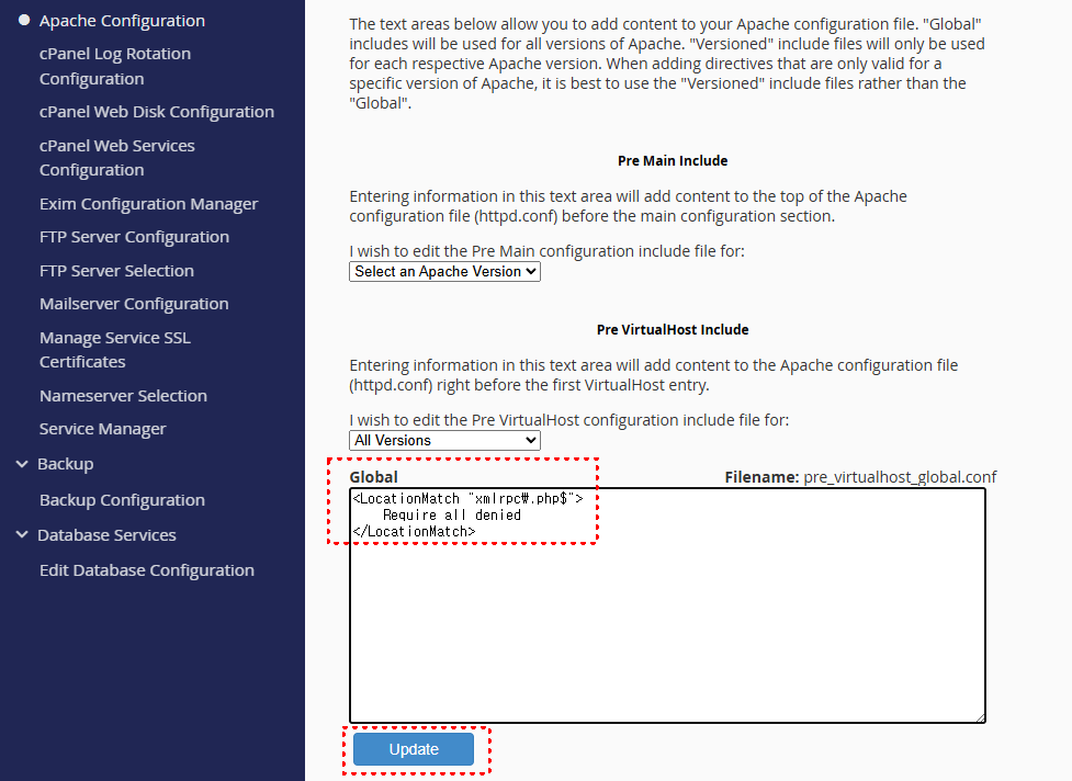 &amp;lt;LocationMatch &amp;quot;xmlrpc\.php$&amp;quot;&amp;gt; Require all denied &amp;lt;/LocationMatch&amp;gt;
