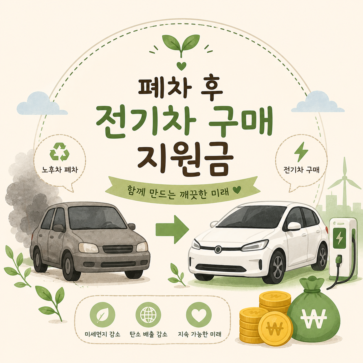 폐차 후 전기차 구매 지원금 안내 이미지