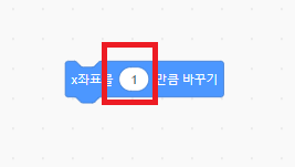 x좌표를 1만큼 이동하기