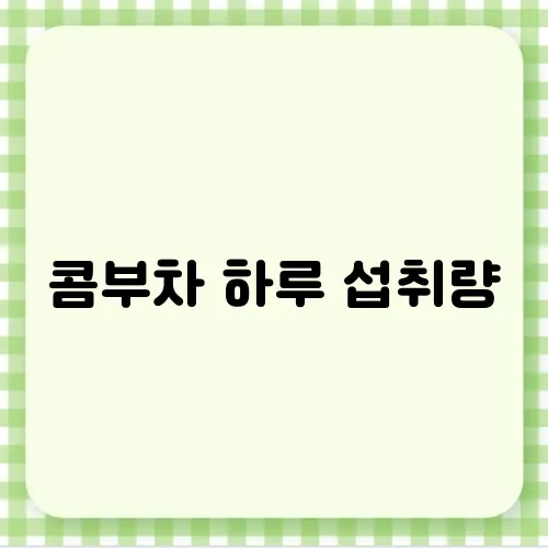 콤부차 하루 섭취량