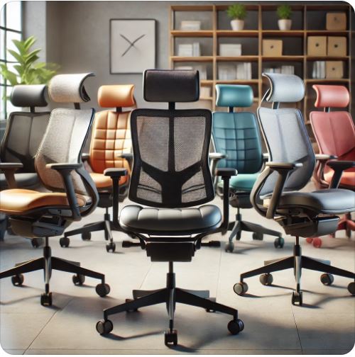 다양한 종류의 기능성 사무용 의자
