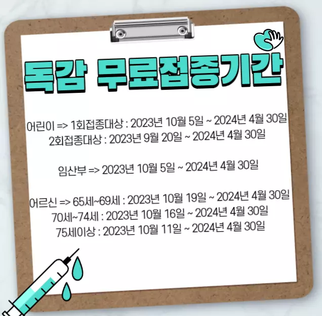 독감무료접종기간