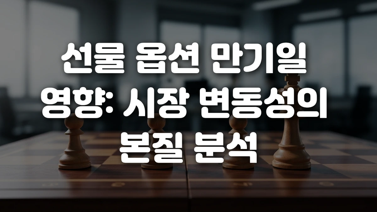 선물 옵션 만기일 영향 시장 변동성의 본질 분석