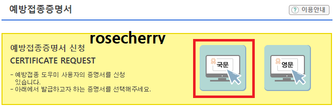 예방접종증명서-발급방법-국문-및-영문선택