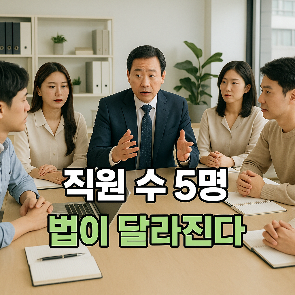 중소기업 사장이 직원들과 회의하는 장면