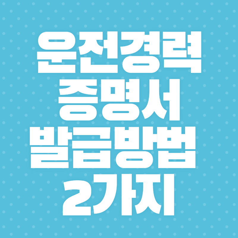 운전경력증명서 발급방법