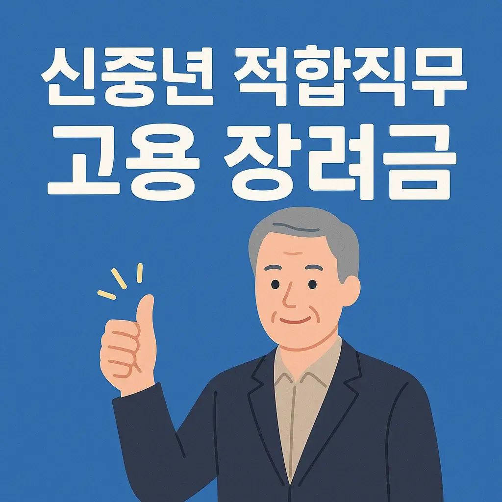 2025 신중년 적합직무 고용장려금 총정리|지원 대상·신청방법·금액까지