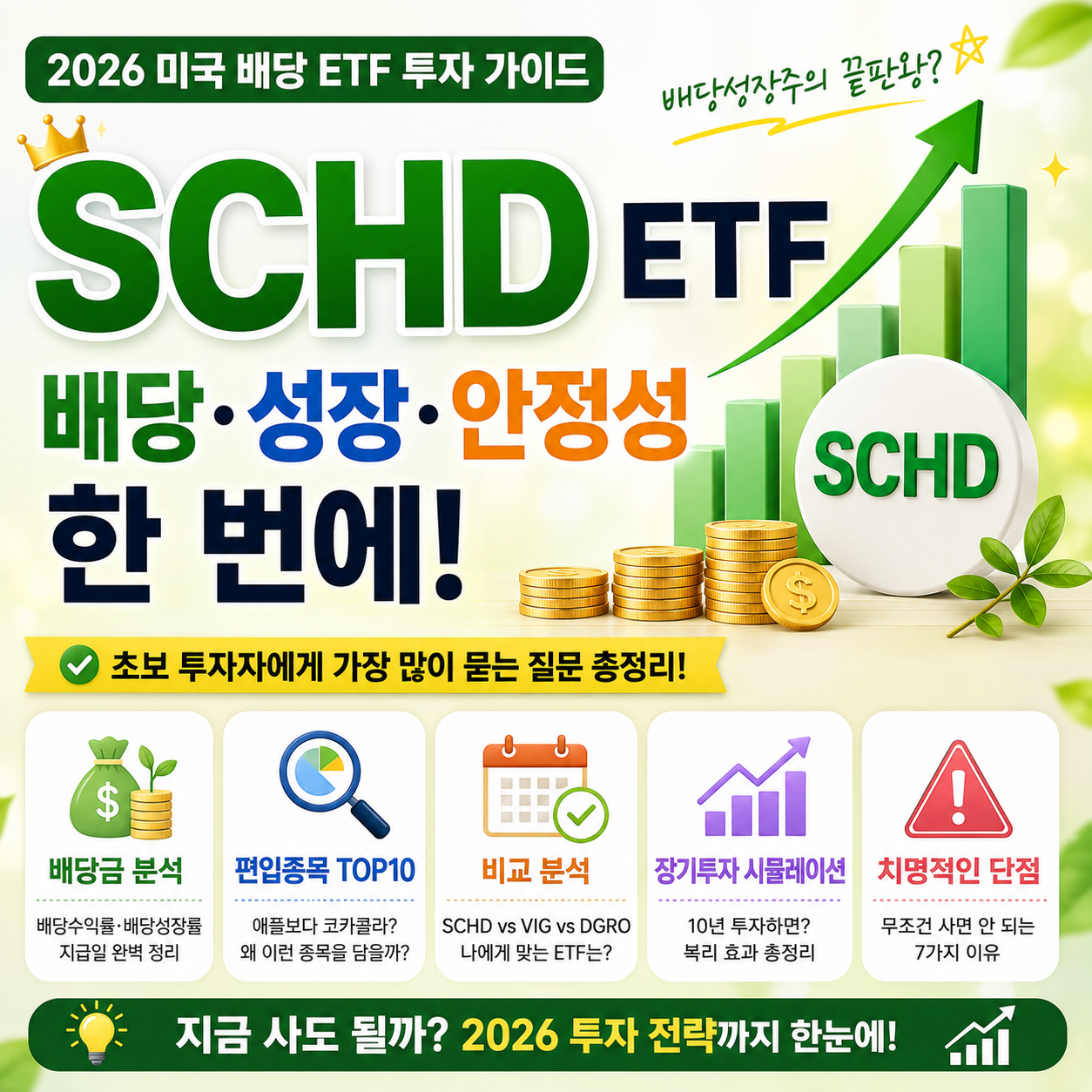 SCHD ETF 투자 가이드 2026, 배당금&middot;배당성장률&middot;종목&middot;단점부터 VIG DGRO 비교까지
