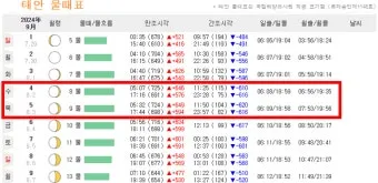 낚시 물때표 보는 법 바다 물결 밀물 썰물 이해하기_9