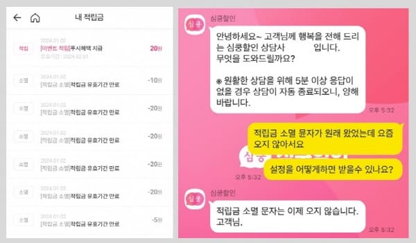 심쿵할인-적립금소멸