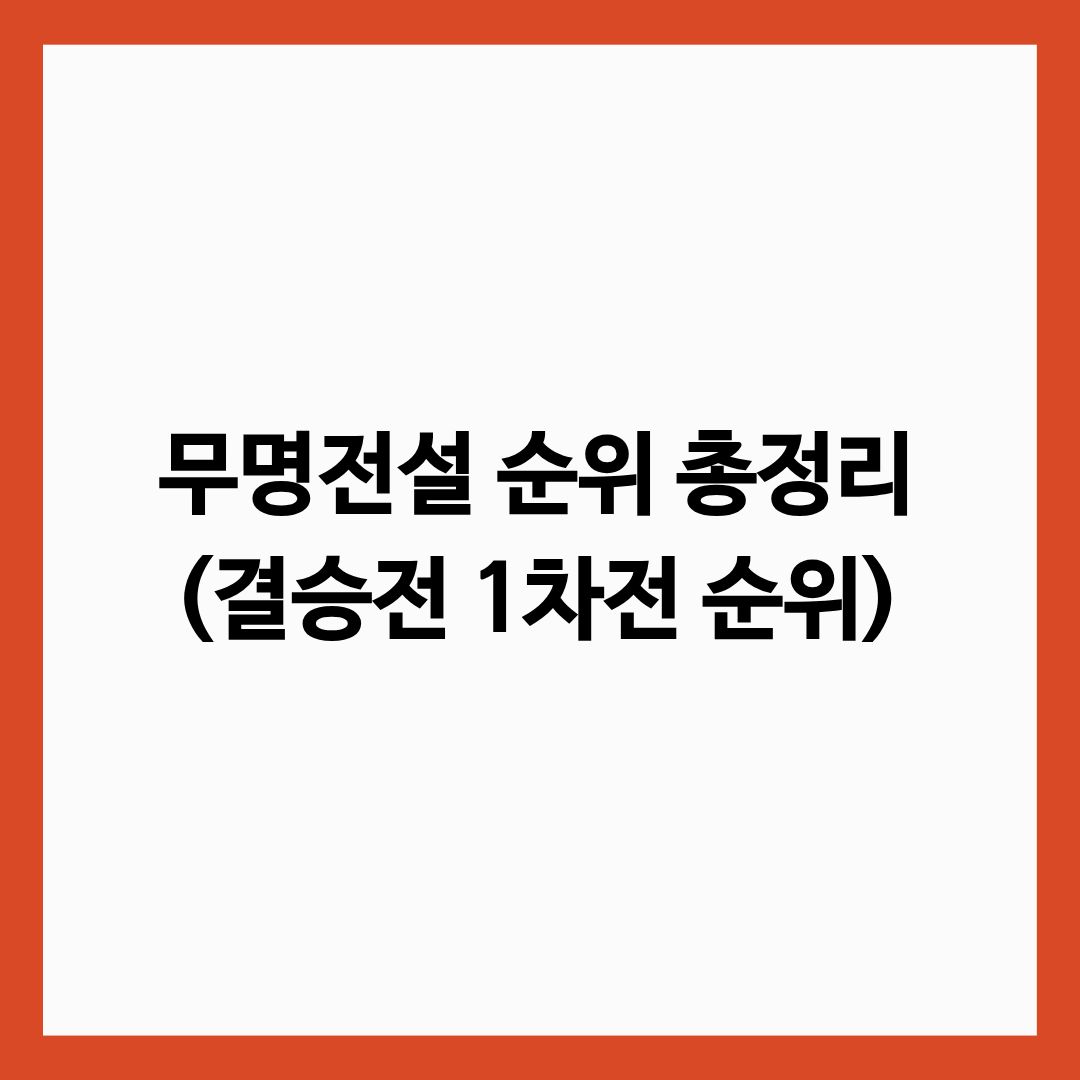 무명전설 순위 총정리(결승전 1차전 순위)글의 썸네일