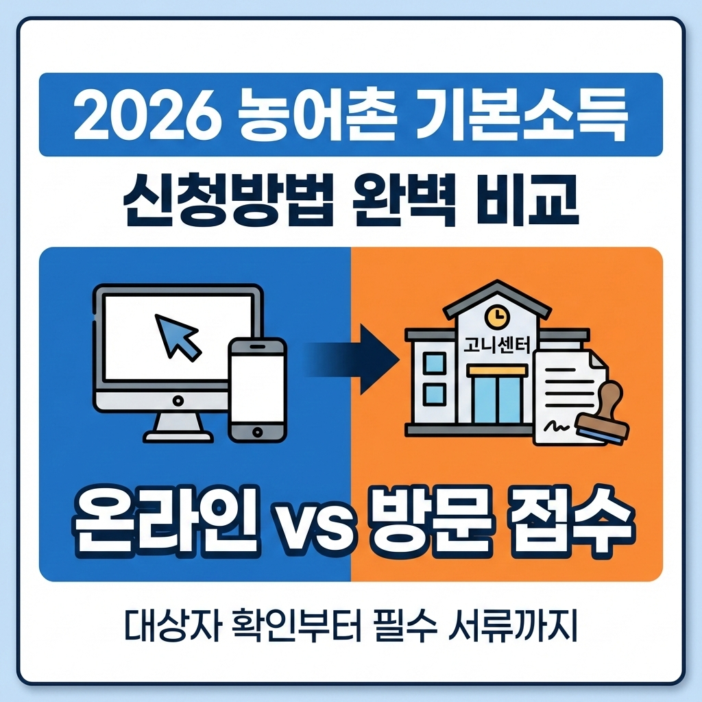 2026 농어촌 기본소득 신청방법 온라인 방문 접수 완벽 비교