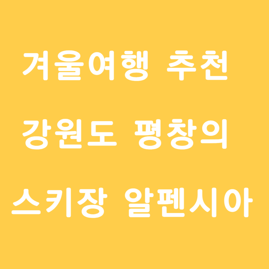 겨울여행 추천 강원도 평창 스키장 알펜시아