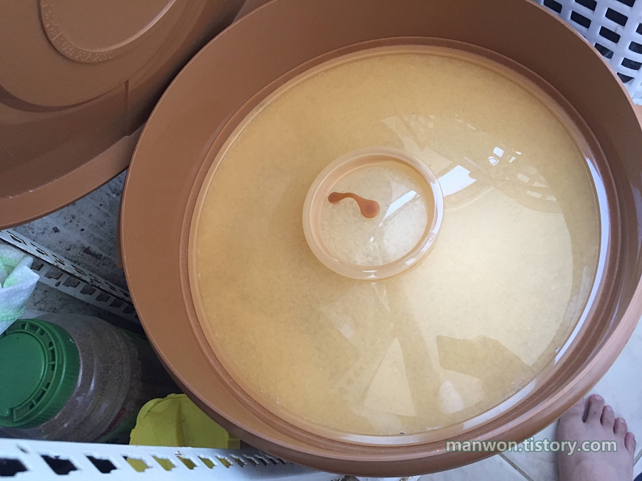 다행히 밀폐된 쌀통이라 쌀벌레가 없었다