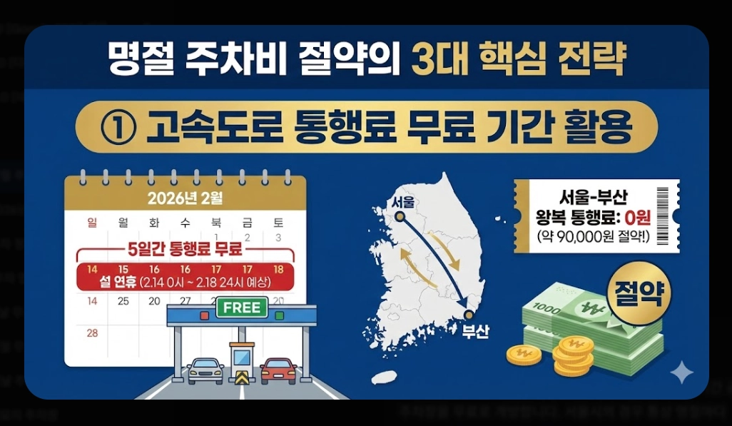 명절 주차비 절약하는 법(2026년, 설 명절, 공영주차장)(+ 통행료 무료)