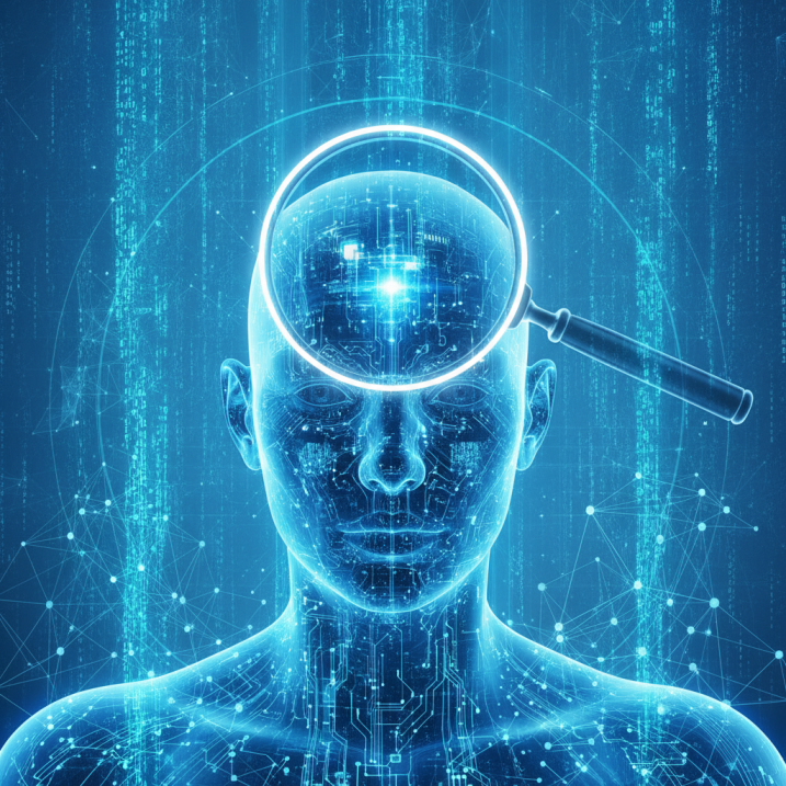 AI 에이전트의 성능 분석과 정기 회귀 테스트를 상징하는 현대적인 메인 디지털 아트 이미지