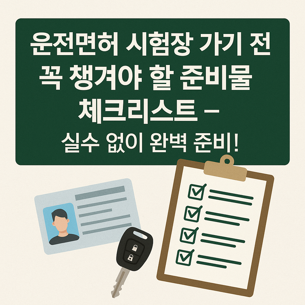 운전면허 시험장 가기 전 꼭 챙겨야 할 준비물 체크리스트