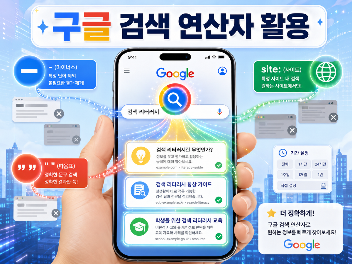 alt="구글 검색 연산자를 활용해 원하는 정보만 정확하게 찾는 모습"