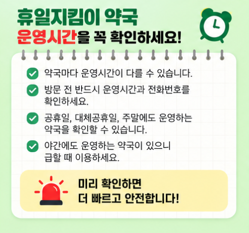 휴일지킴이약국 주말 및 명절 연휴 문 여는 약국 조회 방법