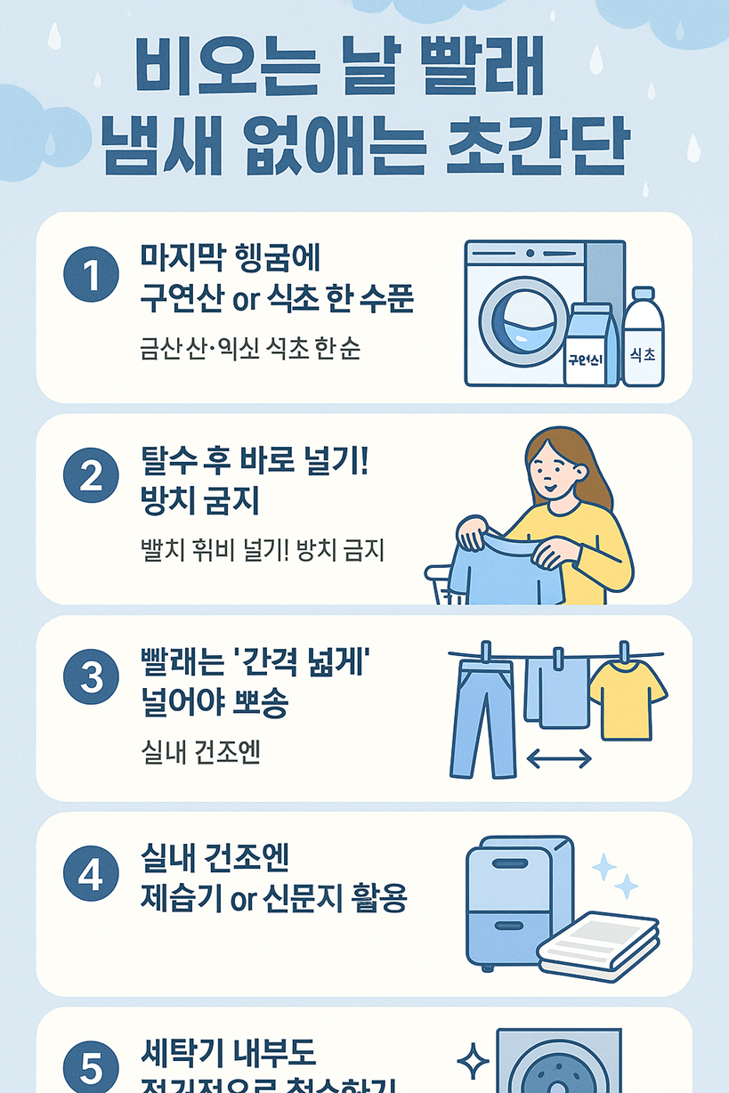 비오는 날 빨래 냄새 없애는 초간단 방법