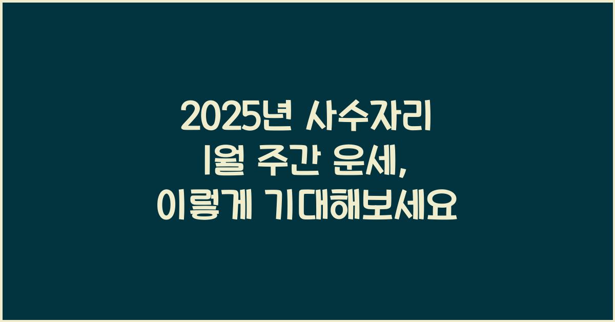 2025년 사수자리 1월 주간 운세(1/1~1/7)