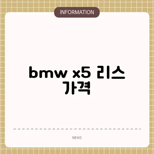 bmw x5 리스 가격