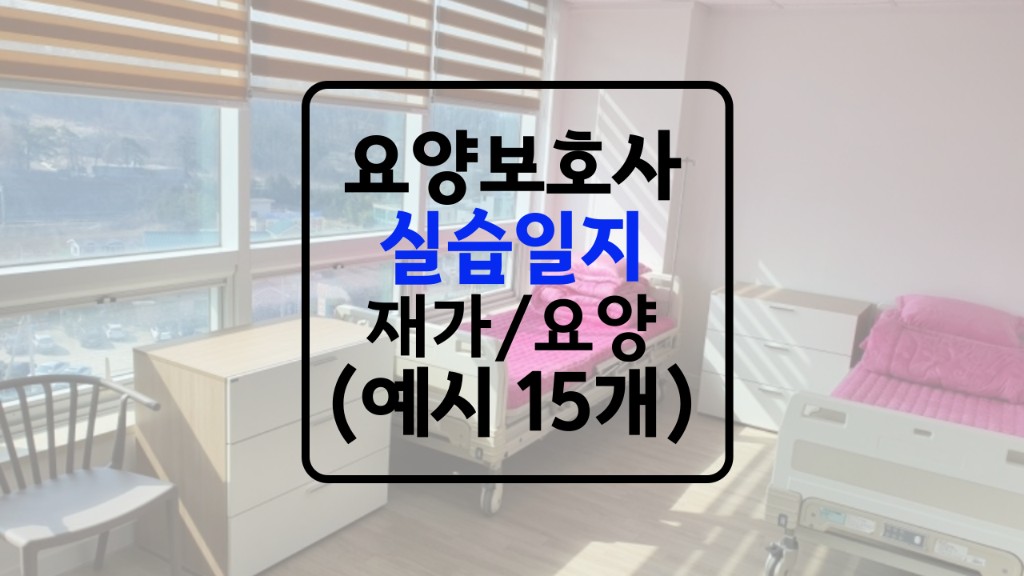 요양보호사 실습일지