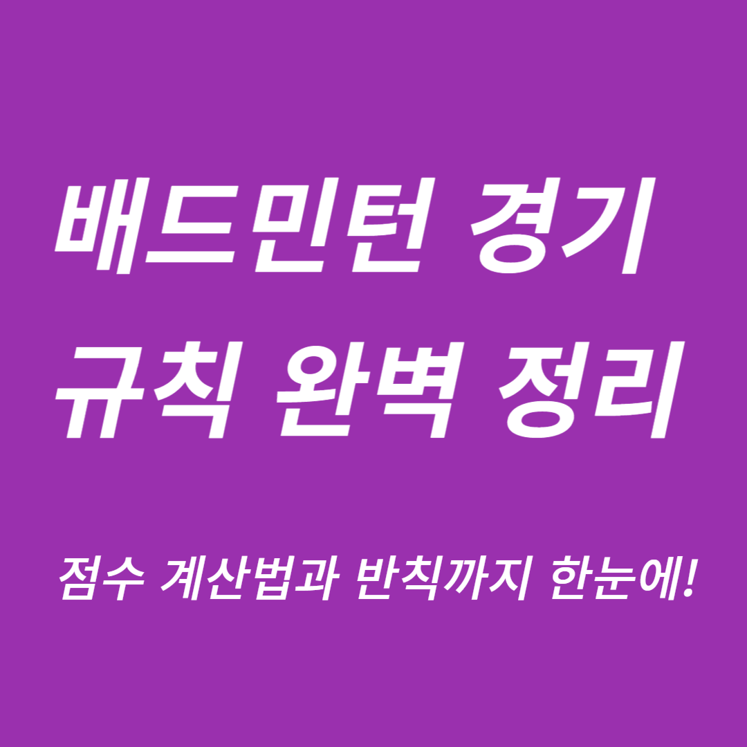 배드민턴 경기 규칙