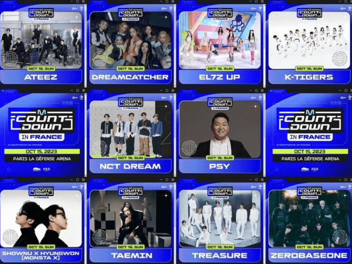 엠카운트다운 프랑스 라인업