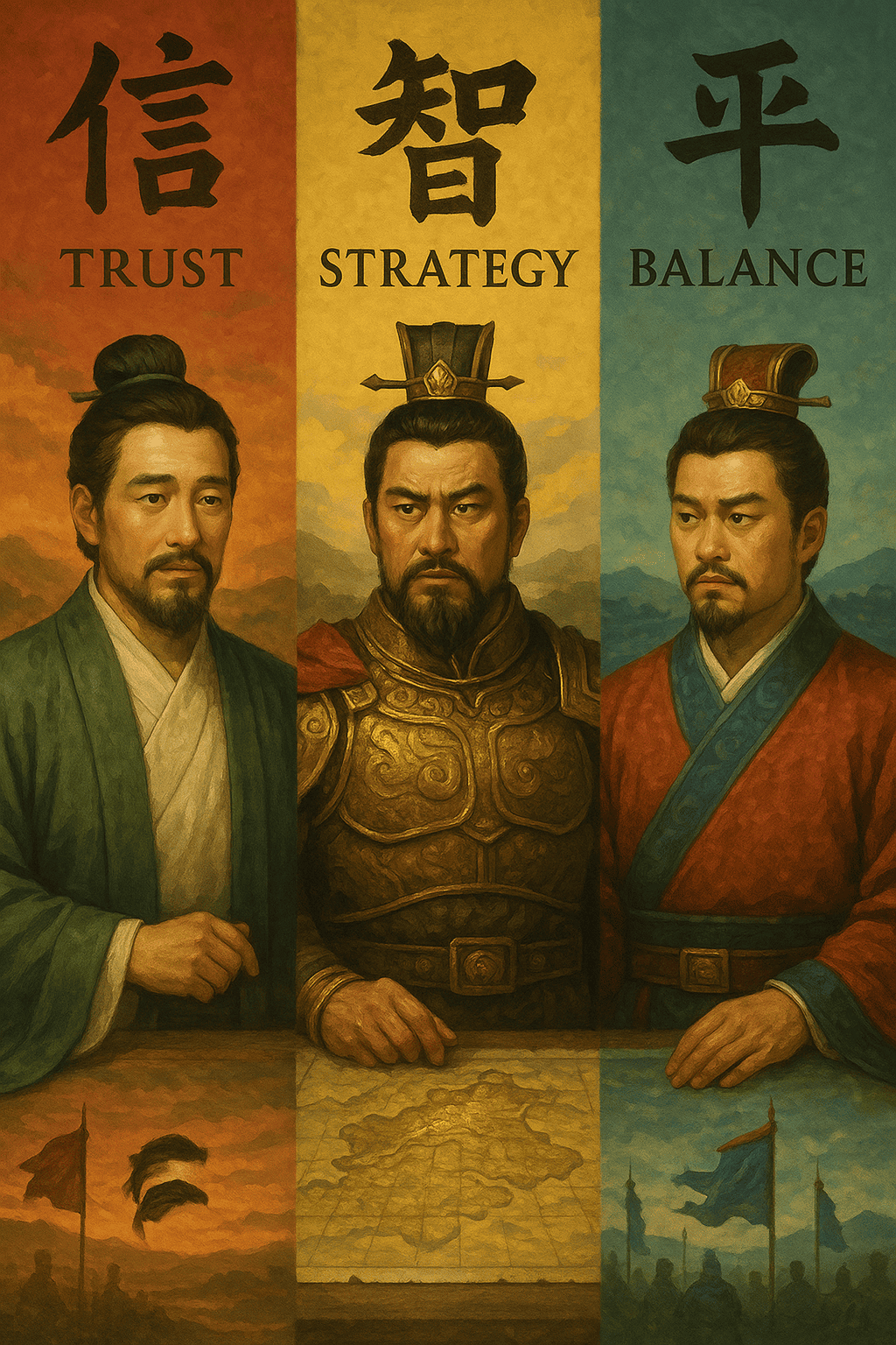 3명의 리더십 스타일을 표현한 그림