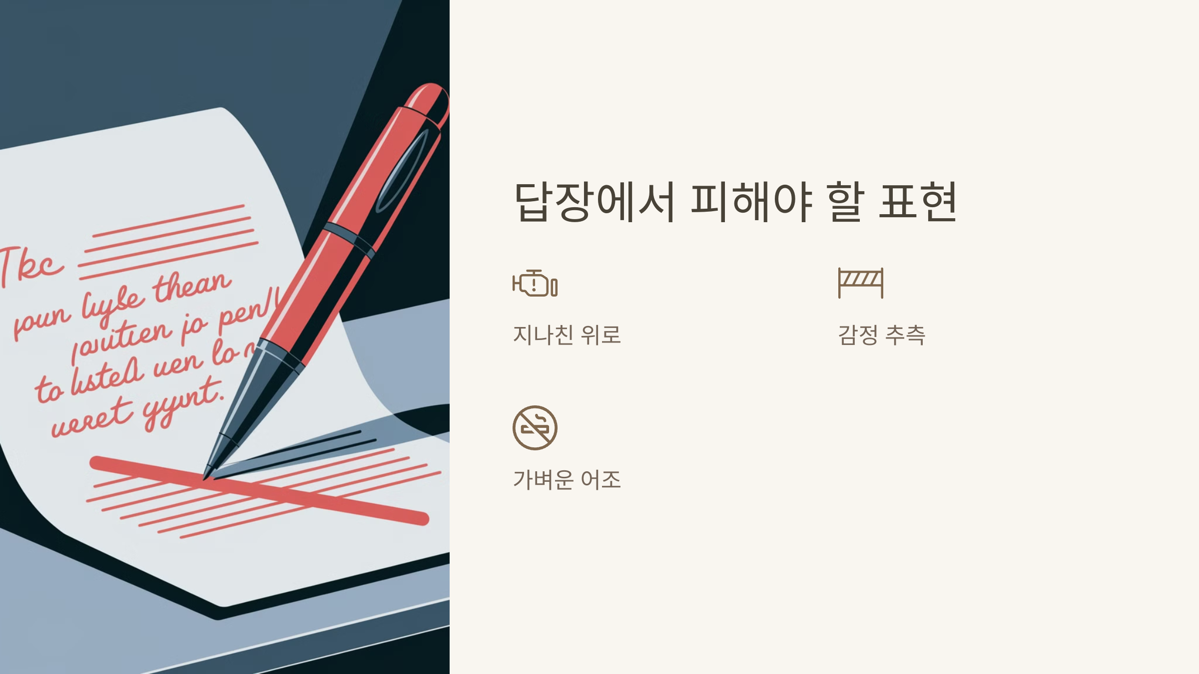 답장에서 피해야 할 표현