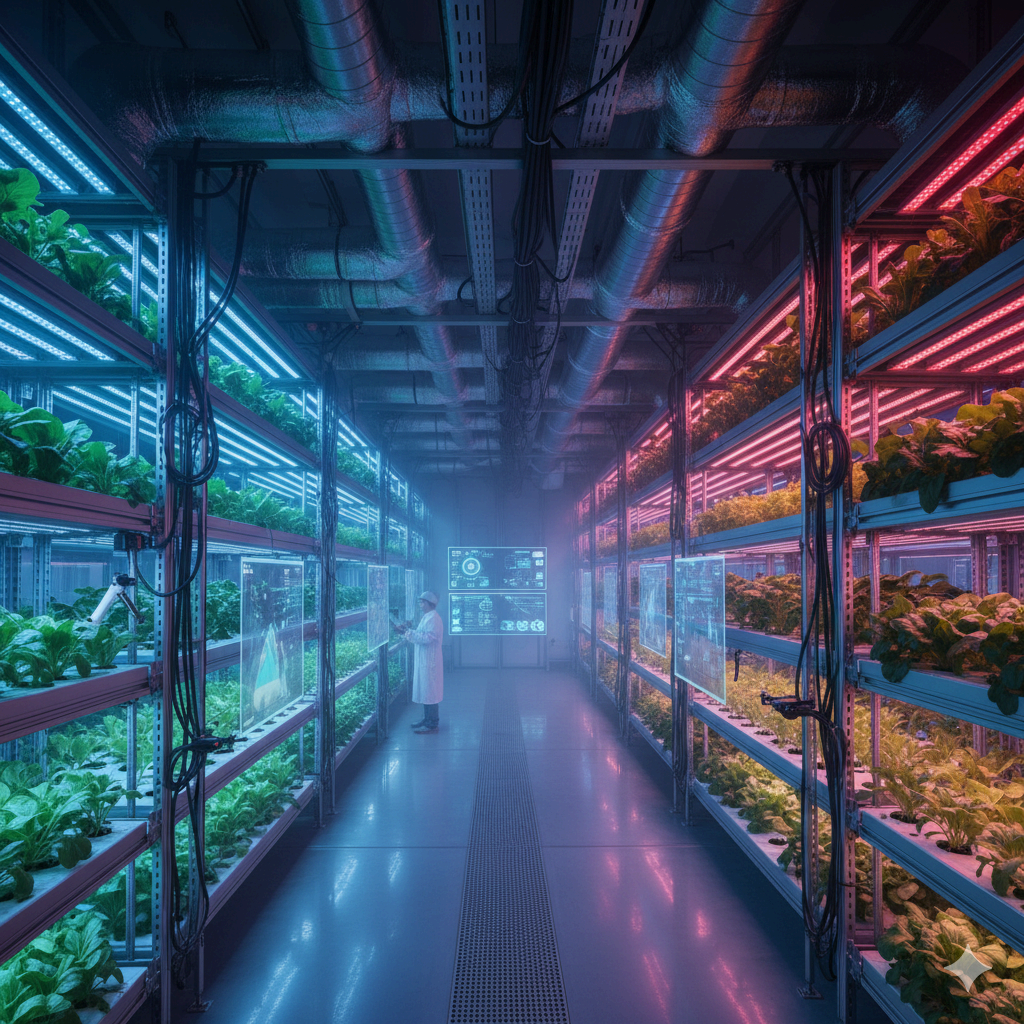 수직 농장의 지속 가능한 도전 : 에너지 효율 80% 달성을 위한 LED, HVAC 시스템 최적화 심층 분석
