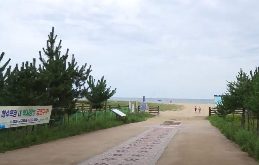 송지호오토캠핑장 바닷가 진입로
