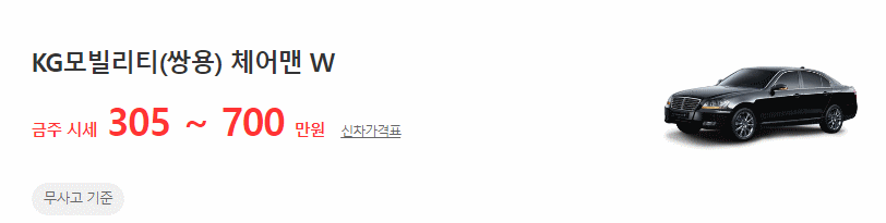 체어맨W 중고차