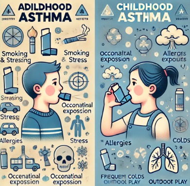 아동과 성인 천식 관련 이미지