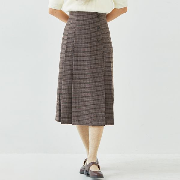 로엠 체크 플레어 스커트 RMWHC4VR14