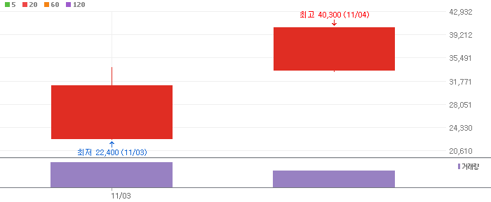 노타 주식 차트 이미지