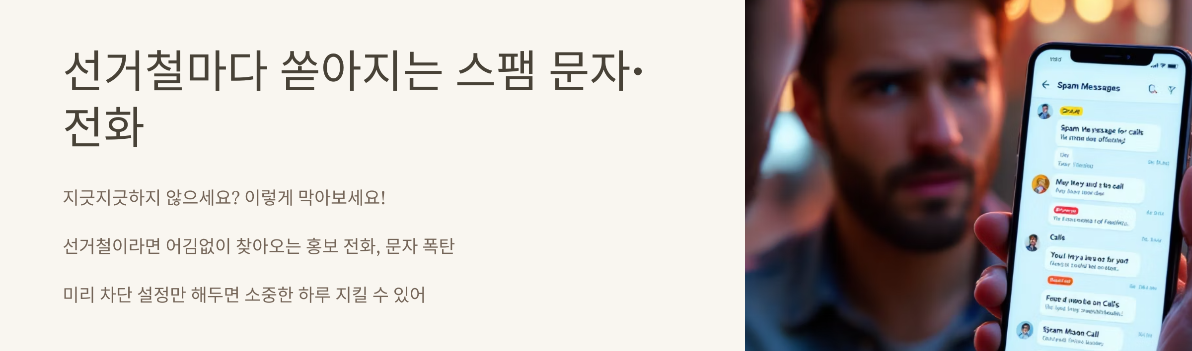 선거 문자 전화 차단 방법(거부, 신고 가능)