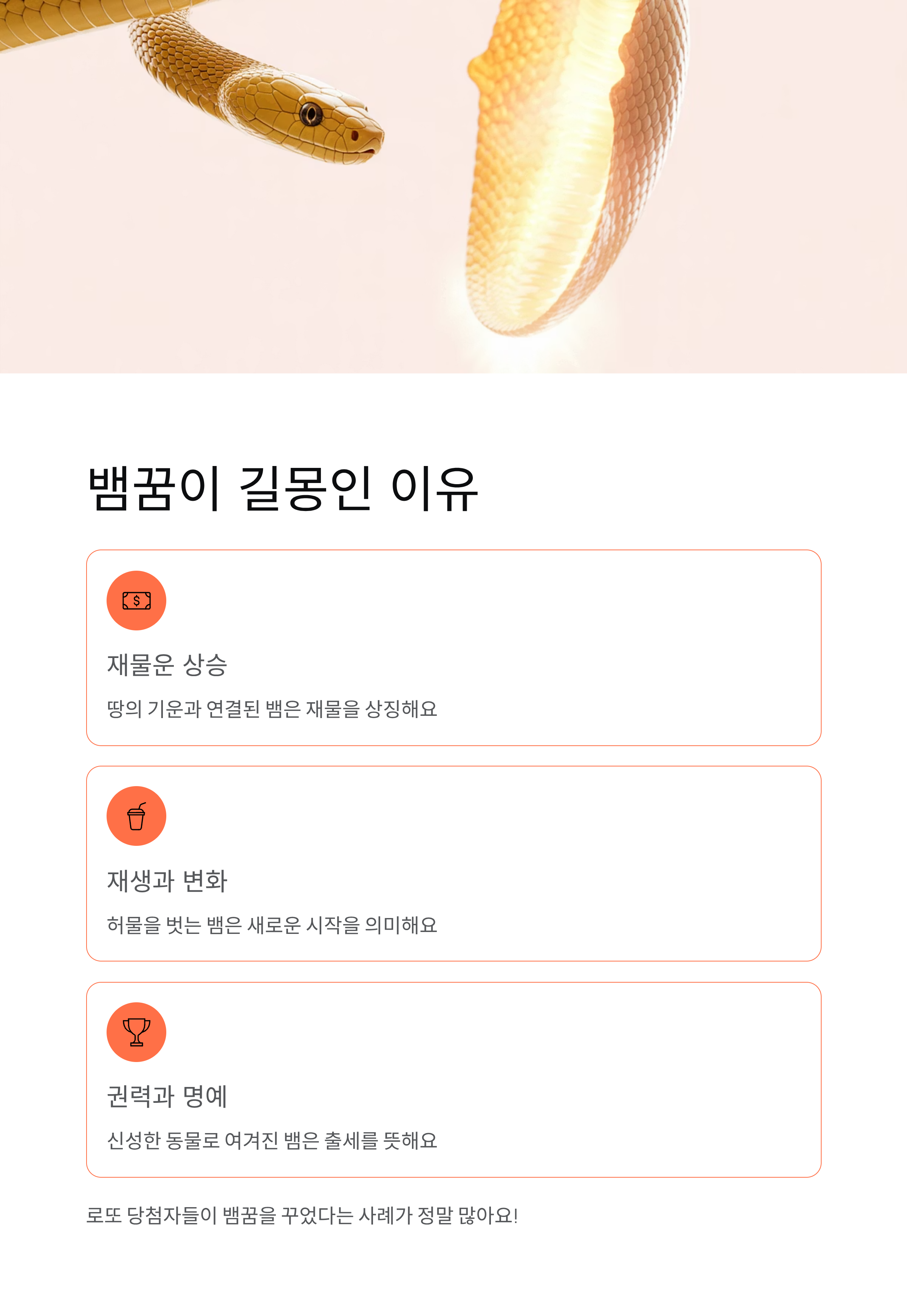 뱀꿈해몽 총정리, 큰뱀·구렁이·흰뱀·물리는꿈까지 완벽 분석!