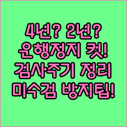 자동차 검사 4년/2년 주기 완벽 정..