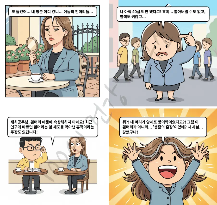 건강웹툰-흰머리-암-방어의-숨겨진-신호???