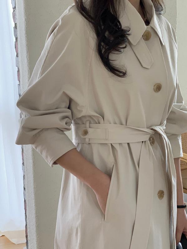 라임트리오브마인 가을바바리 싱글 트렌치코트 그로밋