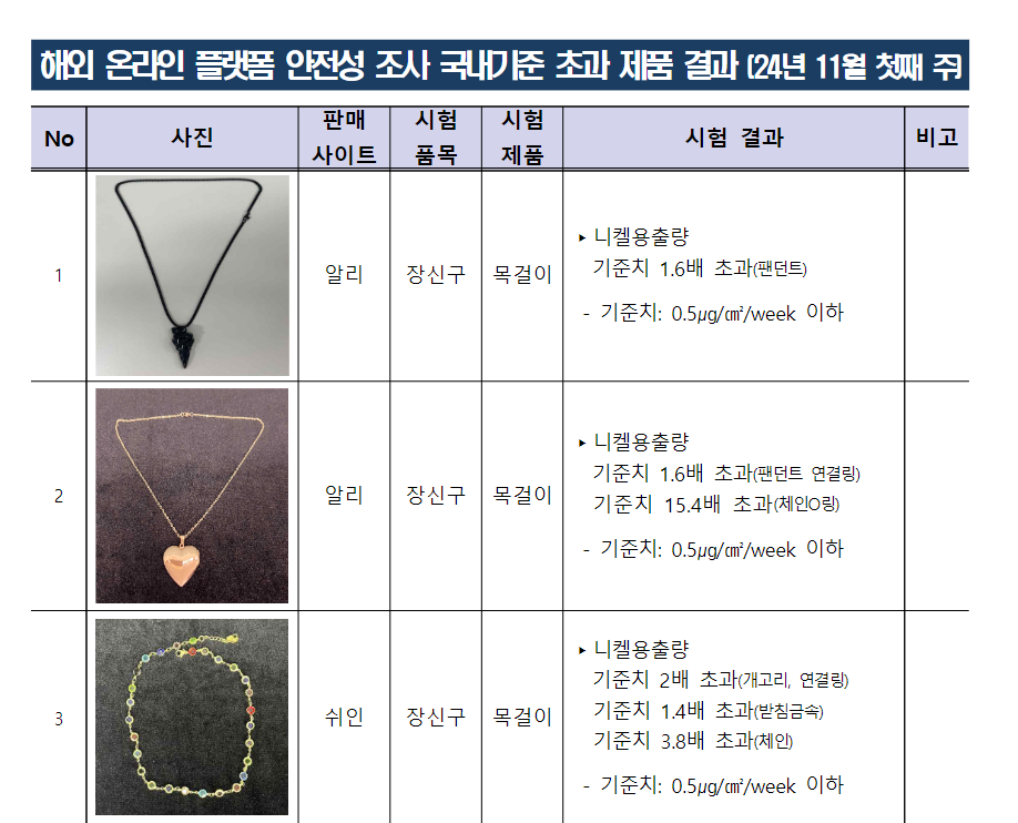 안전성 검사 결과 예시